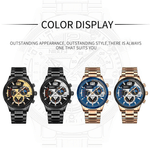 Fashion, accesorii si bijuterii - Barbati - Bijuterii barbati - Ceasuri barbati - Ceas barbatesc Nibosi Business Otel Elegant Quartz Analog Indici luminosi Cronograf Auriu - Infinity.ro