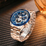 Fashion, accesorii si bijuterii - Barbati - Bijuterii barbati - Ceasuri barbati - Ceas barbatesc Nibosi Business Otel Elegant Quartz Analog Indici luminosi Cronograf Auriu - Infinity.ro