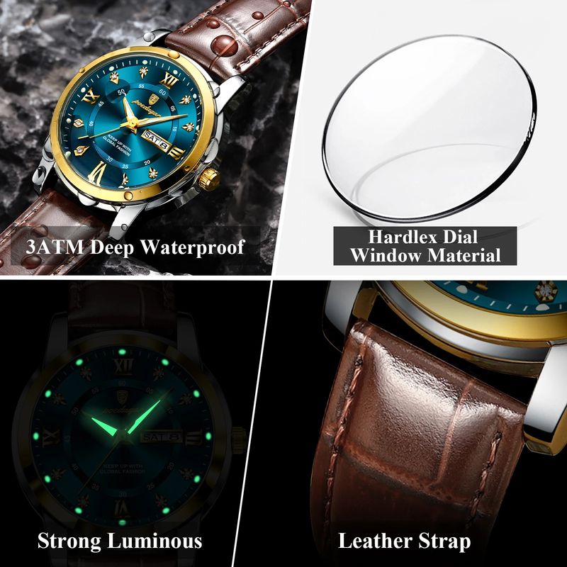 Fashion, accesorii si bijuterii - Barbati - Bijuterii barbati - Ceasuri barbati - Ceas barbatesc Poedagar Cronograf Elegant Casual Data Calendar Piele - Infinity.ro