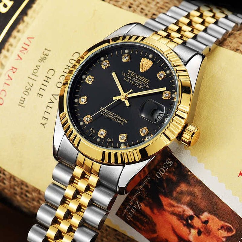 Fashion, accesorii si bijuterii - Barbati - Bijuterii barbati - Ceasuri barbati - Ceas barbatesc Tevise Clasic Mecanic Automatic Analog Afisare data Otel Elegant - Infinity.ro