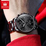 Fashion, accesorii si bijuterii - Barbati - Bijuterii barbati - Ceasuri barbati - Ceas barbatesc Olevs Quartz Analog Negru Otel Data - Infinity.ro
