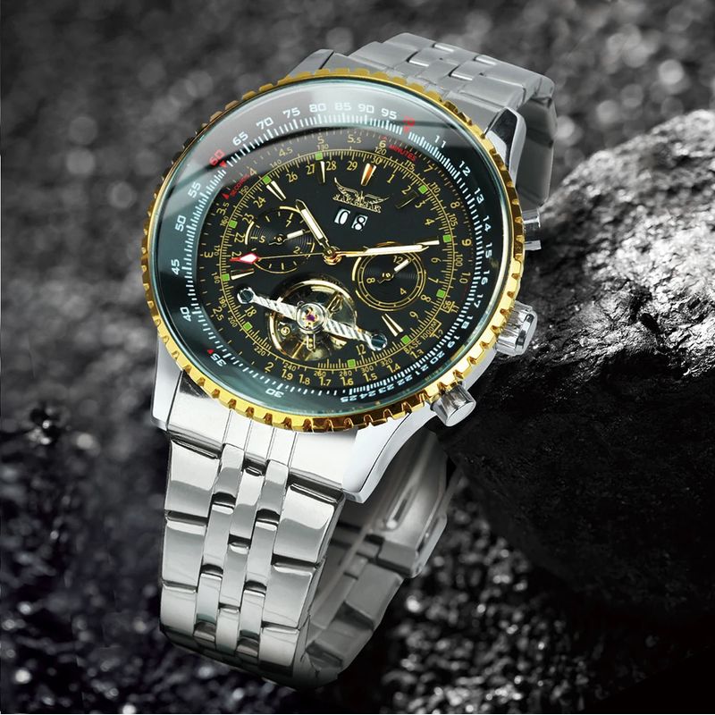 Fashion, accesorii si bijuterii - Barbati - Bijuterii barbati - Ceasuri barbati - Ceas barbatesc de mana Jaragar Multifunctional Tourbillon Skeleton Mecanic Automatic - Infinity.ro