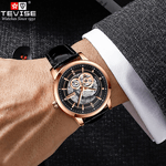 Fashion, accesorii si bijuterii - Barbati - Bijuterii barbati - Ceasuri barbati - Ceas barbatesc Tevise Mecanic Automatic Skeleton Luxury Piele Elegant Clasic - Infinity.ro
