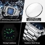 Fashion, accesorii si bijuterii - Barbati - Bijuterii barbati - Ceasuri barbati - Poedagar Ceas Elegant Casual Fashion Indici Luminosi Otel Argintiu Albastru - Infinity.ro
