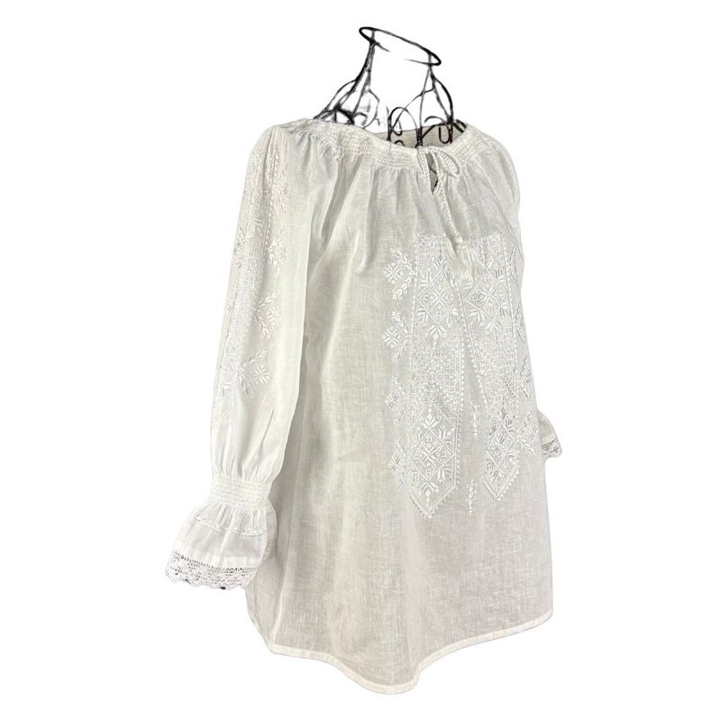 Fashion, accesorii si bijuterii - Femei - Imbracaminte femei - Camasi si bluze femei - Bluza dama RA25 alb crystal , marimea 2XL - Infinity.ro