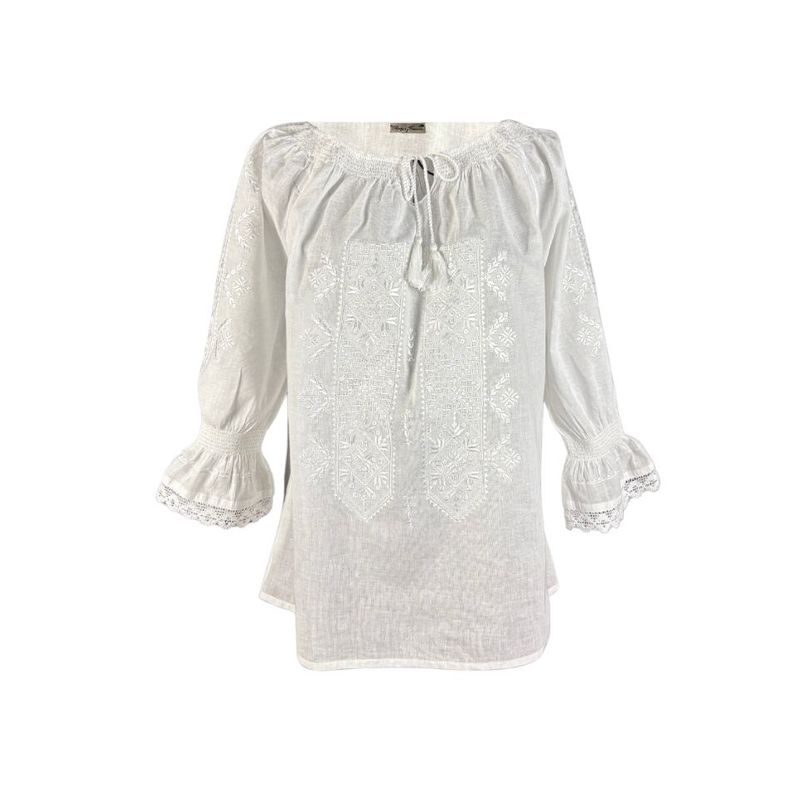 Fashion, accesorii si bijuterii - Femei - Imbracaminte femei - Camasi si bluze femei - Bluza dama RA25 alb crystal , marimea 2XL - Infinity.ro