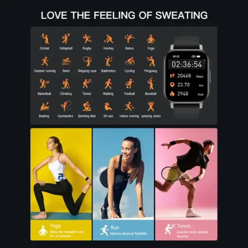 Laptop, Telefoane si Tablete - Wearables si gadgeturi - Gadgeturi - Accesorii SMART - Smartwatch Tio 1.85 Fitness Tracker inch 280mAh Pedometru Bataile inimii Rezistenta la apa Apeluri Bluetooth Android iOS - Infinity.ro