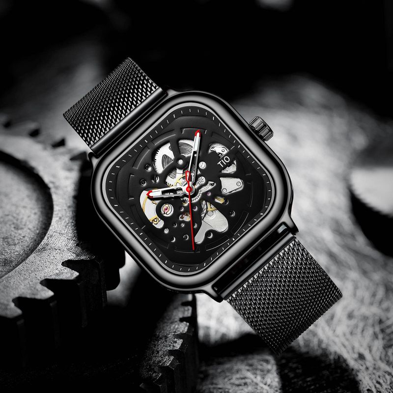 Fashion, accesorii si bijuterii - Barbati - Bijuterii barbati - Ceasuri barbati - TIO Ceas mecanic automatic barbatesc Analog Negru Bratara reglabila - Infinity.ro