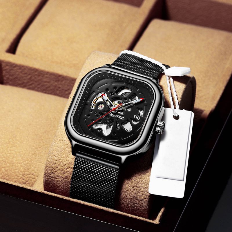 Fashion, accesorii si bijuterii - Barbati - Bijuterii barbati - Ceasuri barbati - TIO Ceas mecanic automatic barbatesc Analog Negru Bratara reglabila - Infinity.ro