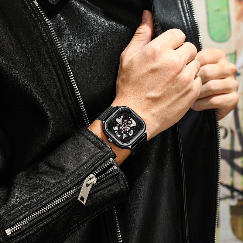 Fashion, accesorii si bijuterii - Barbati - Bijuterii barbati - Ceasuri barbati - TIO Ceas mecanic automatic barbatesc Analog Negru Bratara reglabila - Infinity.ro