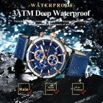 Fashion, accesorii si bijuterii - Barbati - Bijuterii barbati - Ceasuri barbati - Ceas barbatesc Poedagar Elegant Indici Luminosi Auto Data Cronograf Calendar Piele - Infinity.ro