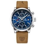 Fashion, accesorii si bijuterii - Barbati - Bijuterii barbati - Ceasuri barbati - Ceas barbatesc Poedagar Cronograf Analog Quartz Data Piele Maro Albastru - Infinity.ro