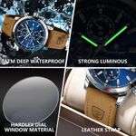 Fashion, accesorii si bijuterii - Barbati - Bijuterii barbati - Ceasuri barbati - Ceas barbatesc Poedagar Cronograf Analog Quartz Data Piele Maro Albastru - Infinity.ro