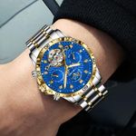 Fashion, accesorii si bijuterii - Barbati - Bijuterii barbati - Ceasuri barbati - Ceas barbati Tevise Mecanic Automatic Business Analog Elegant Argintiu/Albastru - Infinity.ro