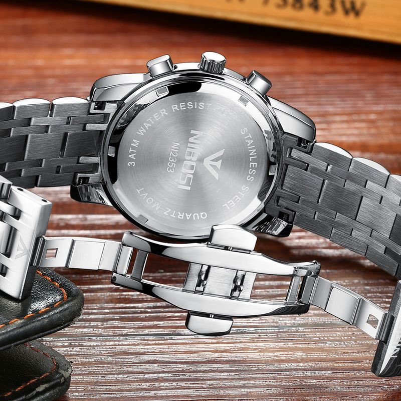 Fashion, accesorii si bijuterii - Barbati - Bijuterii barbati - Ceasuri barbati - Ceas barbati Nibosi Data Otel Analog Mecanism Quartz Argintiu - Infinity.ro