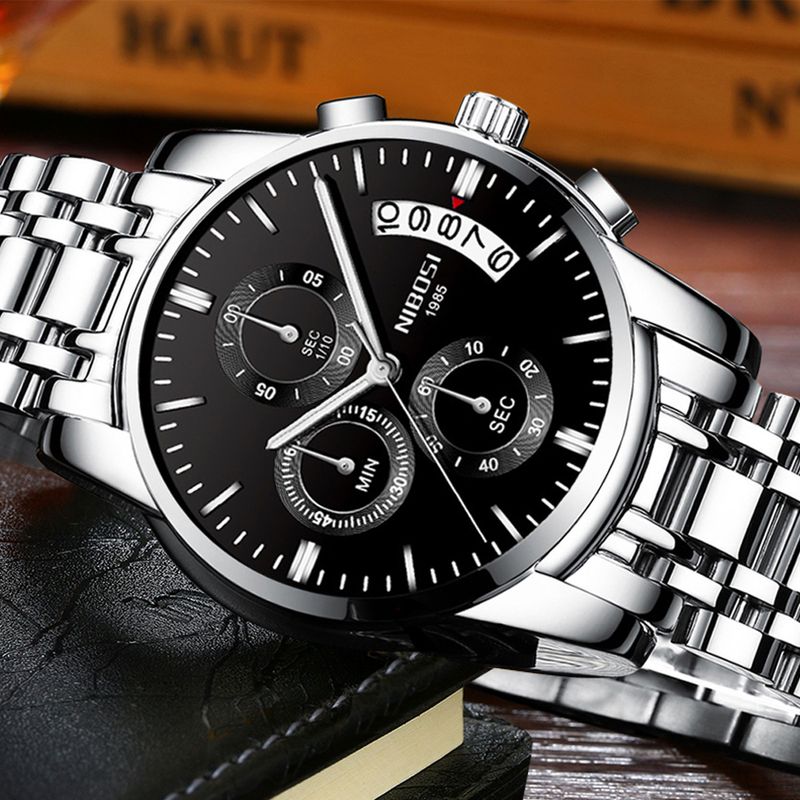 Fashion, accesorii si bijuterii - Barbati - Bijuterii barbati - Ceasuri barbati - Ceas barbati Nibosi Data Otel Analog Mecanism Quartz Argintiu - Infinity.ro