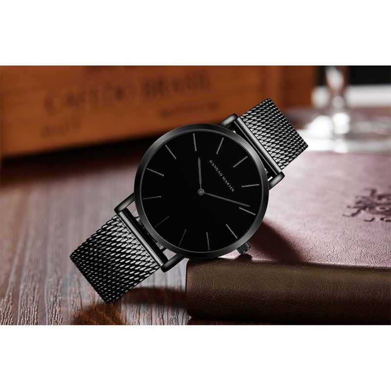Fashion, accesorii si bijuterii - Barbati - Bijuterii barbati - Ceasuri barbati - Ceas barbatesc Hannah Martin Quartz Otel inoxidabil Negru - Infinity.ro
