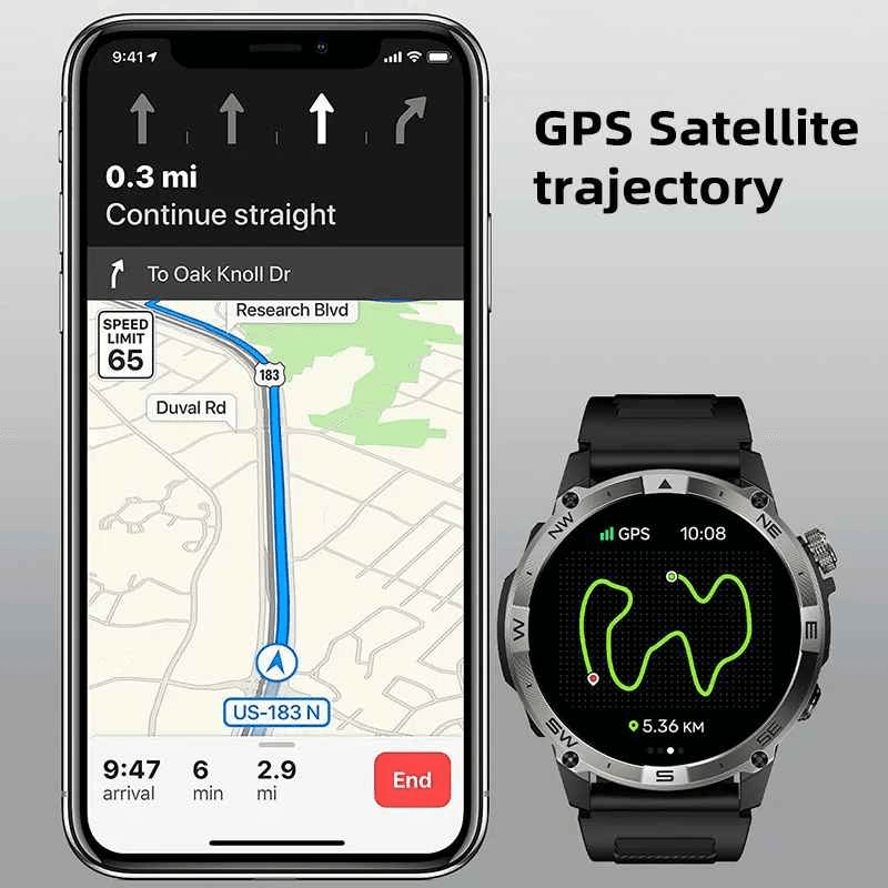 Laptop, Telefoane si Tablete - Wearables si gadgeturi - Gadgeturi - Accesorii SMART - NORTH EDGE HK08 Smartwatch GPS 1.43" AMOLED, Apeluri BT, Altimetru, Barometru, Oxigen, 7 Zile - Infinity.ro