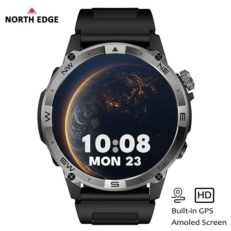 Laptop, Telefoane si Tablete - Wearables si gadgeturi - Gadgeturi - Accesorii SMART - NORTH EDGE HK08 Smartwatch GPS 1.43" AMOLED, Apeluri BT, Altimetru, Barometru, Oxigen, 7 Zile - Infinity.ro