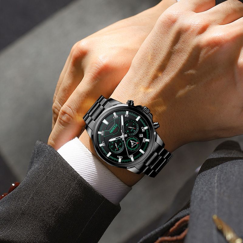 Fashion, accesorii si bijuterii - Barbati - Bijuterii barbati - Ceasuri barbati - Ceas barbatesc Nibosi Cronograf Otel Analog Quartz Negru - Infinity.ro
