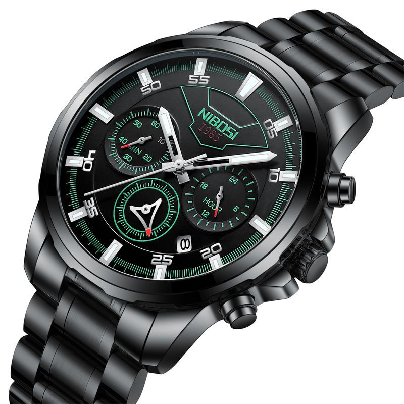 Fashion, accesorii si bijuterii - Barbati - Bijuterii barbati - Ceasuri barbati - Ceas barbatesc Nibosi Cronograf Otel Analog Quartz Negru - Infinity.ro