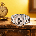 Fashion, accesorii si bijuterii - Barbati - Bijuterii barbati - Ceasuri barbati - Ceas Barbati Pagani Design PD-1644 Bicolor Argintiu & Rose Gold, Chronograph VK63, 40mm, Cadran Champagne, Sticla Safir - Infinity.ro