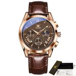 Fashion, accesorii si bijuterii - Barbati - Bijuterii barbati - Ceasuri barbati - Ceas barbatesc Olevs Cronograf Data Quartz Analog Piele naturala - Infinity.ro