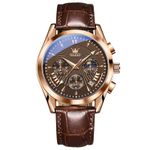 Fashion, accesorii si bijuterii - Barbati - Bijuterii barbati - Ceasuri barbati - Ceas barbatesc Olevs Cronograf Data Quartz Analog Piele naturala - Infinity.ro