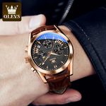 Fashion, accesorii si bijuterii - Barbati - Bijuterii barbati - Ceasuri barbati - Ceas barbatesc Olevs Cronograf Data Quartz Analog Piele naturala - Infinity.ro