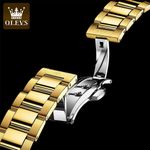Fashion, accesorii si bijuterii - Barbati - Bijuterii barbati - Ceasuri barbati - Ceas barbatesc de mana Olevs Mecanic Automatic Luxury Elegant Cronograf Data Analog Auriu/Albastru - Infinity.ro
