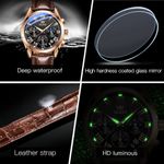 Fashion, accesorii si bijuterii - Barbati - Bijuterii barbati - Ceasuri barbati - Ceas barbatesc Olevs Piele Quartz Analog Clasic Business Maro - Infinity.ro