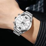 Fashion, accesorii si bijuterii - Barbati - Bijuterii barbati - Ceasuri barbati - Skmei Ceas de mana barbatesc Quartz Analog Data Otel Argintiu - Infinity.ro