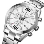 Fashion, accesorii si bijuterii - Barbati - Bijuterii barbati - Ceasuri barbati - Skmei Ceas de mana barbatesc Quartz Analog Data Otel Argintiu - Infinity.ro