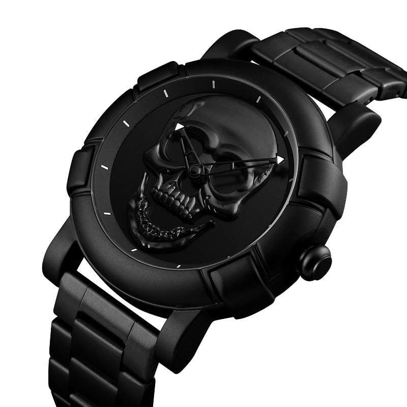 Fashion, accesorii si bijuterii - Barbati - Bijuterii barbati - Ceasuri barbati - Skmei Ceas barbatesc Craniu Analog Quartz Otel Negru - Infinity.ro