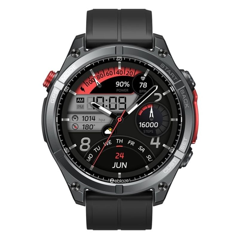 Laptop, Telefoane si Tablete - Wearables si gadgeturi - Gadgeturi - Accesorii SMART - Zeblaze Stratos 4 Negru GPS Smartwatch 1.43" AMOLED, 6 Sateliti, Apeluri BT, HR, SpO₂, IP69K - Infinity.ro