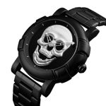 Fashion, accesorii si bijuterii - Barbati - Bijuterii barbati - Ceasuri barbati - Skmei Ceas barbatesc Craniu Alb Otel Afisaj analogic Negru - Infinity.ro
