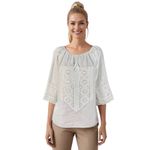 Fashion, accesorii si bijuterii - Femei - Imbracaminte femei - Camasi si bluze femei - Bluza dama RA25 alb/argintiu marimea S - Infinity.ro