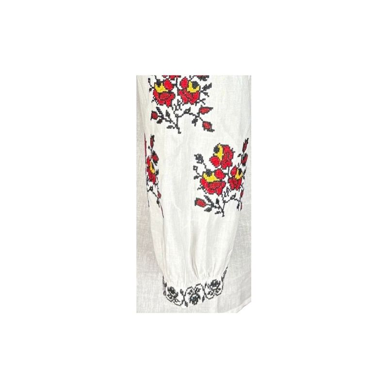Fashion, accesorii si bijuterii - Femei - Imbracaminte femei - Camasi si bluze femei - Bluza dama RS25 alb/rosu bordo , marimea M - Infinity.ro