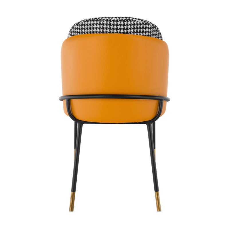 Casa si Gradina - Mobilier - Scaune si fotolii - Scaune - Scaun de luat masa, model alb-negru / piele ecologica camel, KIRNA - Infinity.ro