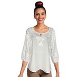 Fashion, accesorii si bijuterii - Femei - Imbracaminte femei - Camasi si bluze femei - Bluza dama DEC alb crystal marimea S - Infinity.ro