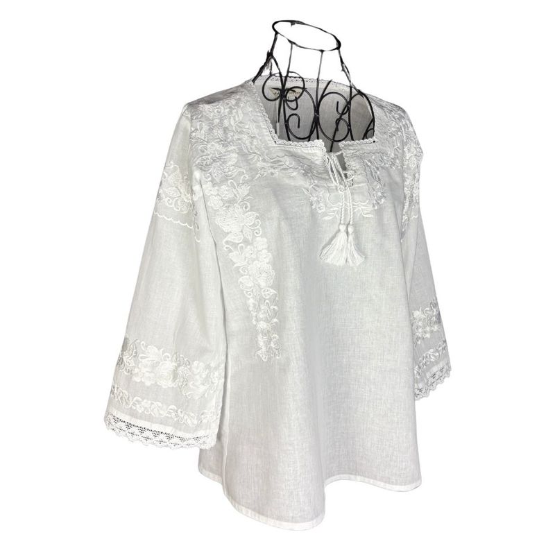 Fashion, accesorii si bijuterii - Femei - Imbracaminte femei - Camasi si bluze femei - Bluza dama DEC alb crystal marimea S - Infinity.ro