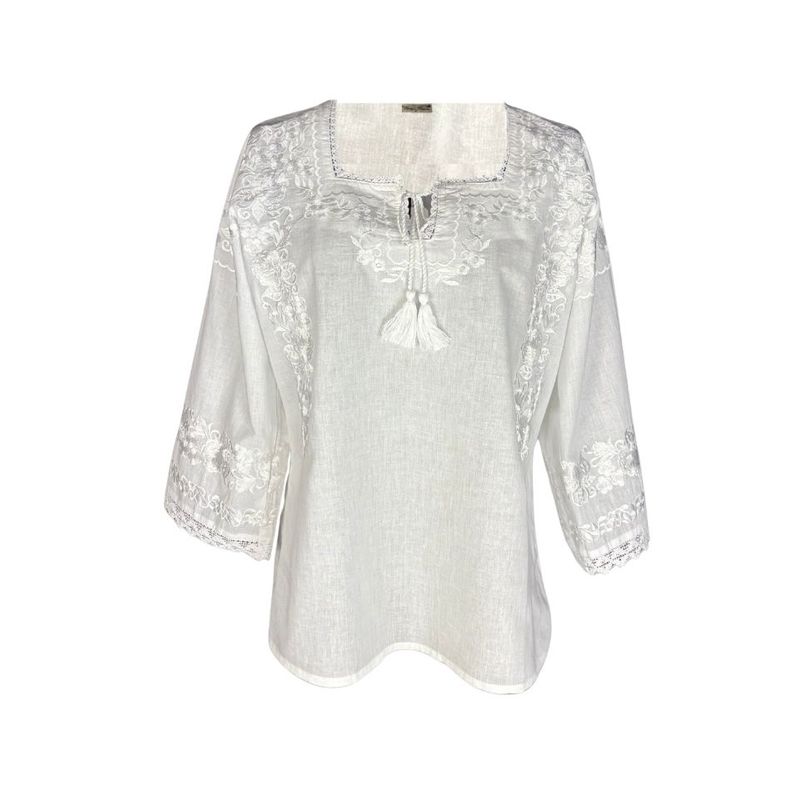 Fashion, accesorii si bijuterii - Femei - Imbracaminte femei - Camasi si bluze femei - Bluza dama DEC alb crystal marimea S - Infinity.ro