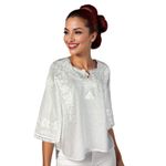 Fashion, accesorii si bijuterii - Femei - Imbracaminte femei - Camasi si bluze femei - Bluza dama DEC alb crystal marimea S - Infinity.ro