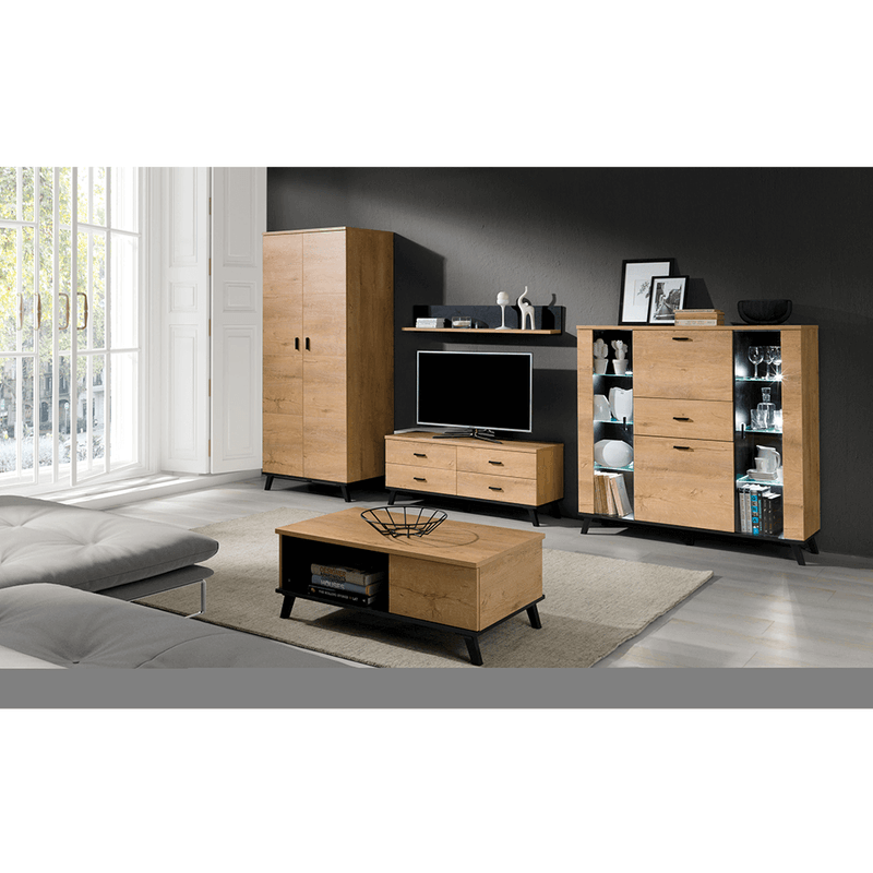 Casa si Gradina - Mobilier - Dulapuri si sifoniere - Dulapuri - Dulap Cuier, lefkas de stejar / negru, SIRAN TYPE 1 - Infinity.ro