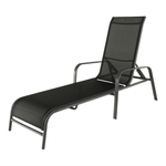 Casa si Gradina - Gradina si terasa - Mobilier exterior - Scaune si sezlonguri gradina - Stivuibil sezlong de gradina reglabil, negru/gri, ATREO - Infinity.ro