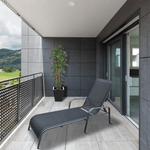 Casa si Gradina - Gradina si terasa - Mobilier exterior - Scaune si sezlonguri gradina - Stivuibil sezlong de gradina reglabil, negru/gri, ATREO - Infinity.ro