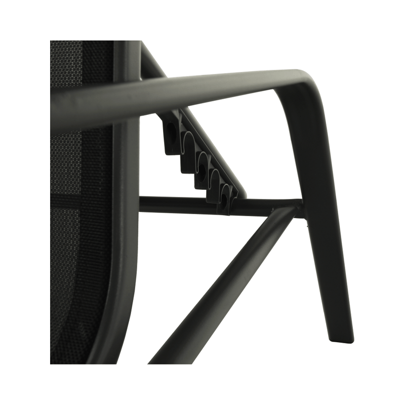 Casa si Gradina - Gradina si terasa - Mobilier exterior - Scaune si sezlonguri gradina - Stivuibil sezlong de gradina reglabil, negru/gri, ATREO - Infinity.ro