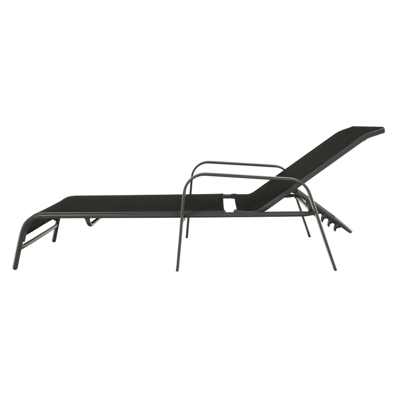 Casa si Gradina - Gradina si terasa - Mobilier exterior - Scaune si sezlonguri gradina - Stivuibil sezlong de gradina reglabil, negru/gri, ATREO - Infinity.ro