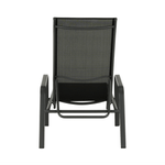 Casa si Gradina - Gradina si terasa - Mobilier exterior - Scaune si sezlonguri gradina - Stivuibil sezlong de gradina reglabil, negru/gri, ATREO - Infinity.ro