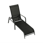 Casa si Gradina - Gradina si terasa - Mobilier exterior - Scaune si sezlonguri gradina - Stivuibil sezlong de gradina reglabil, negru/gri, ATREO - Infinity.ro